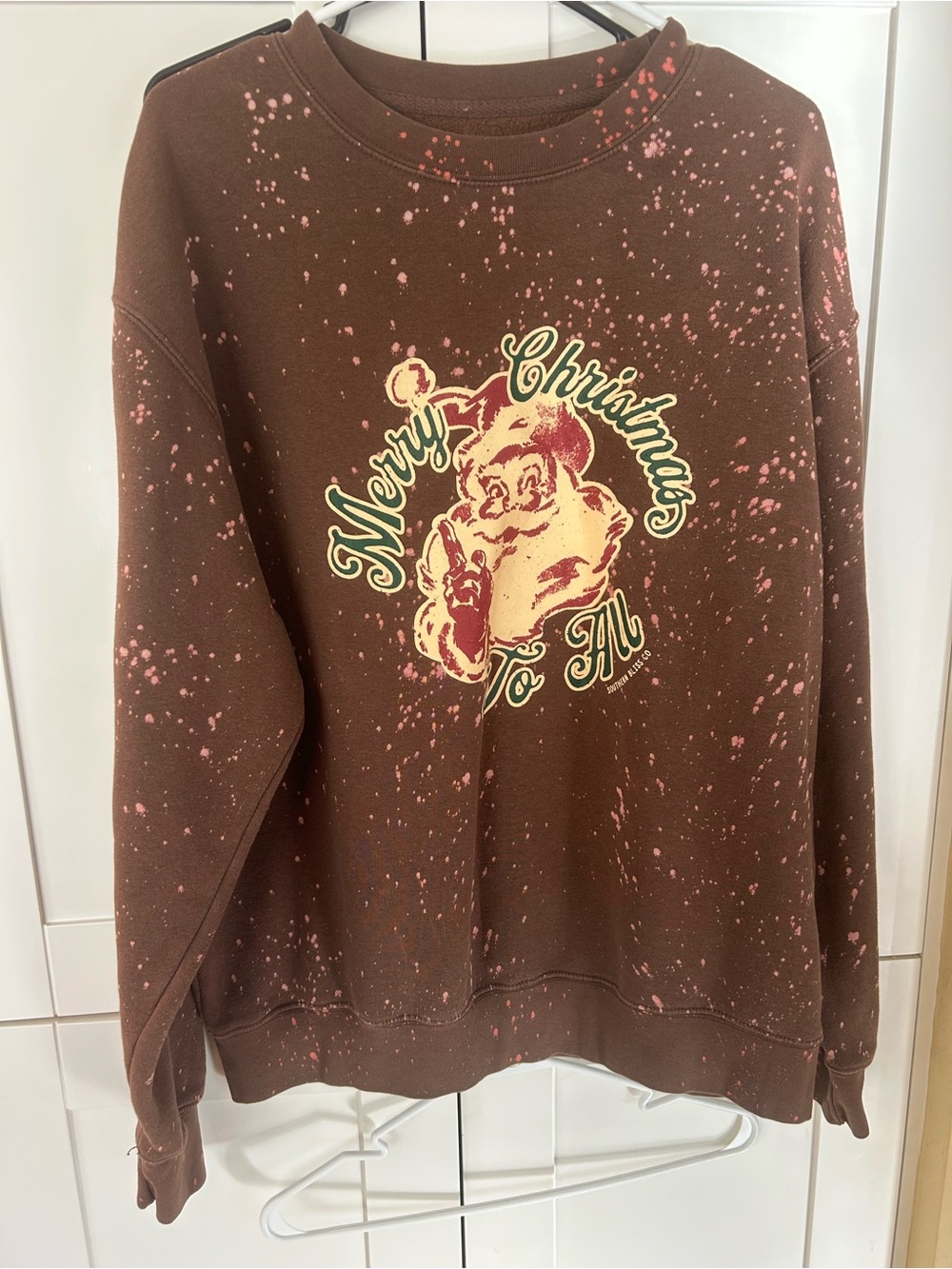 Brown 'Merry Christmas To All' Graphic Holiday Sweatshirt